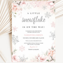 Roze Een Klein Sneeuwvlokje Baby Shower