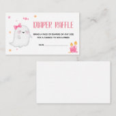 Roze Een Kleine Boo Ghost Baby shower Luier Raffle Informatiekaartje (Voorkant / Achterkant)