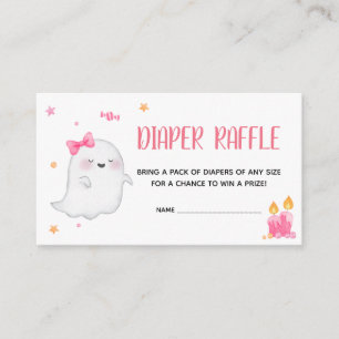 Roze Een Kleine Boo Ghost Baby shower Luier Raffle Informatiekaartje