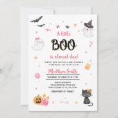 Roze Een Kleine Boo Halloween Baby shower Kaart (Voorkant)