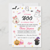 Roze Een Kleine Boo Halloween Baby shower Kaart (Voorkant)