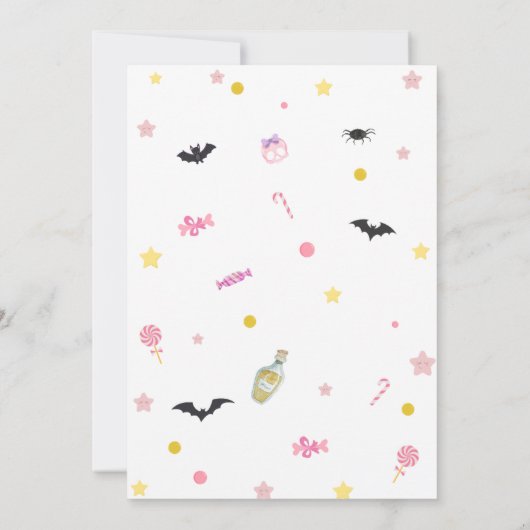 Roze Een Kleine Boo Halloween Baby shower Kaart (Achterkant)