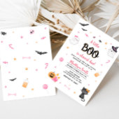 Roze Een Kleine Boo Halloween Baby shower Kaart