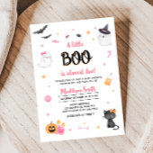 Roze Een Kleine Boo Halloween Baby shower Kaart