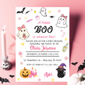 Roze Een Kleine Boo Halloween Baby shower Kaart