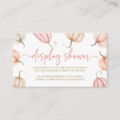 Roze Een Kleine Pompoen Baby shower Display Douche Informatiekaartje (Voorkant)