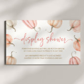 Roze Een Kleine Pompoen Baby shower Display Douche Informatiekaartje