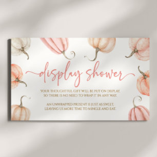 Roze Een Kleine Pompoen Baby shower Display Douche Informatiekaartje