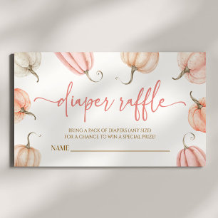 Roze Een Kleine Pompoen Baby shower Luier Raffle Informatiekaartje