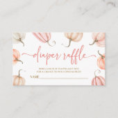 Roze Een Kleine Pompoen Baby shower Luier Raffle Informatiekaartje (Voorkant)