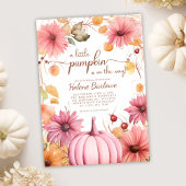 Roze Een Kleine Pompoen Herfst Baby shower Kaart