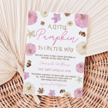 Roze Een Kleine Pompoen Herfst Baby Shower