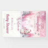 Roze Een Kleine Sneeuwvlok | Sneeuwmeisje Baby sho Spandoek (Horizontaal)
