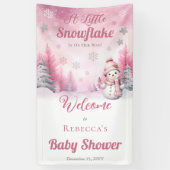 Roze Een Kleine Sneeuwvlok | Sneeuwmeisje Baby sho Spandoek (Verticaal)