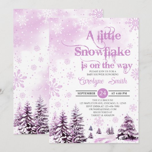 Roze een kleine uitnodiging tot het indienen van e (Voorkant / Achterkant)