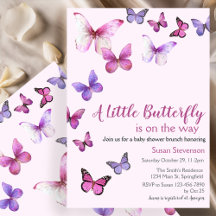 Roze Een Kleine Vlinder Baby Shower