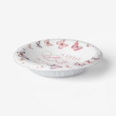 Roze Een kleine vlinder is op weg naar Baby shower Papieren Kommen (Gebogen)