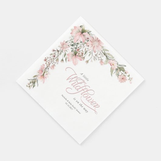 Roze een kleine wilde bloem thema Elegant baby mei Servet (Hoek)