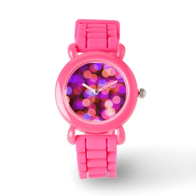 Roze Een lizious horloge w / roze glitter silicium (Voorkant)