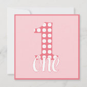 Roze één partijuitnodiging kaart (Voorkant)