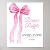 Roze een strik - luier raffle poster (Voorkant)