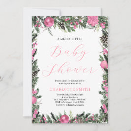 Roze Een vrolijk klein Baby shower Kaart