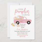 Roze een zoete Pompoen is op komst baby shower Kaart (Voorkant)