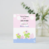 Roze Eend Baby Shower Kaart (Staand voorkant)