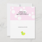 Roze Eend Baby Shower Kaart (Achterkant)