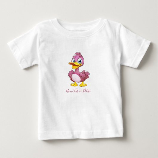 Roze Eend Baby T-Shirt (Voorkant)