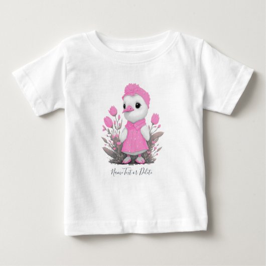 Roze Eend Baby T-Shirt (Voorkant)