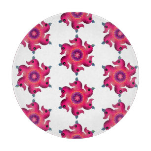 Roze Eend Bloemrijke Mandala   Cute Sierlijke Voge Snijplank