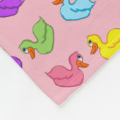 Roze Eend Fleece Deken (Hoek)