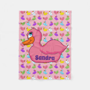 Roze Eend Fleece Deken