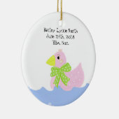 Roze Eend Geboorteaankondiging Keramisch Ornament (Rechts)
