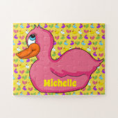 Roze eend legpuzzel (Horizontaal)