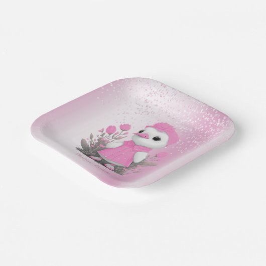 Roze eend papier Bord (Gebogen)