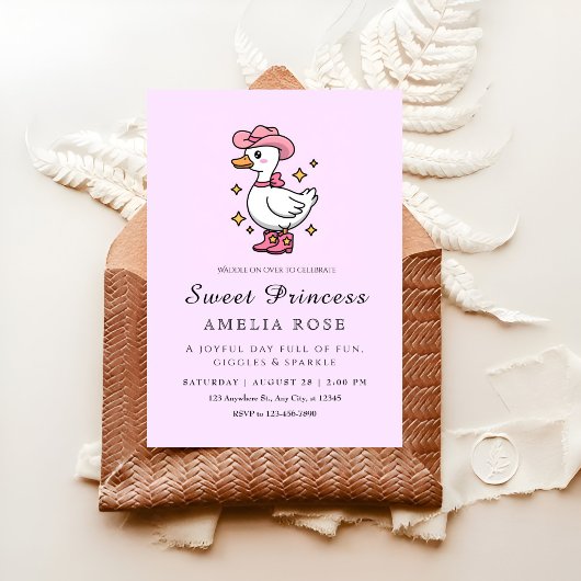 Roze Eend Prinses Feest Kaart