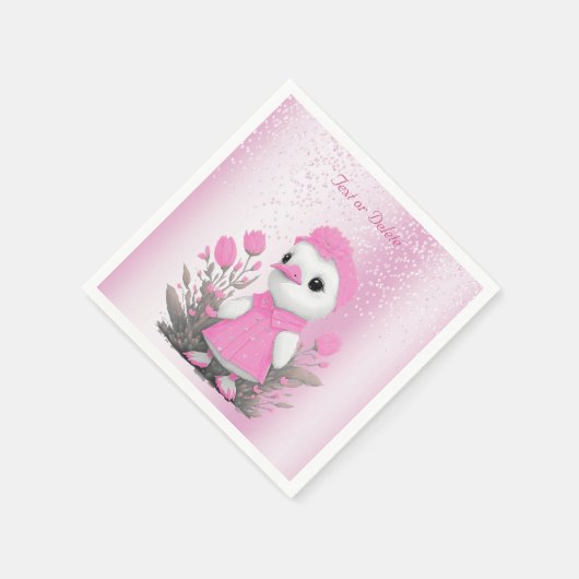 Roze eend servetten (Hoek)