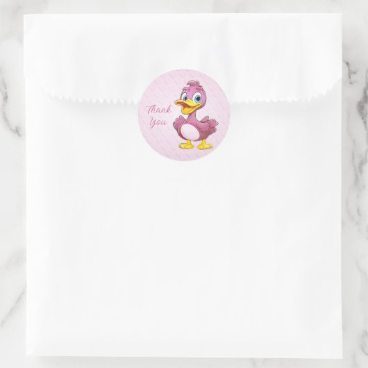 Roze Eend Sticker (Tas)