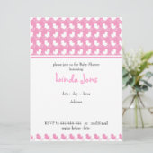 roze eenden, baby shower-uitnodiging kaart (Staand voorkant)