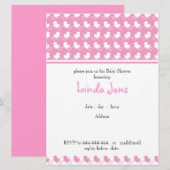 roze eenden, baby shower-uitnodiging kaart (Voorkant / Achterkant)