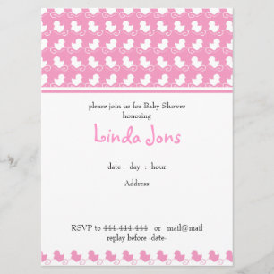 roze eenden, baby shower-uitnodiging kaart