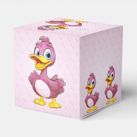 Roze Eenden Favor Box Bedankdoosjes (Achterkant)