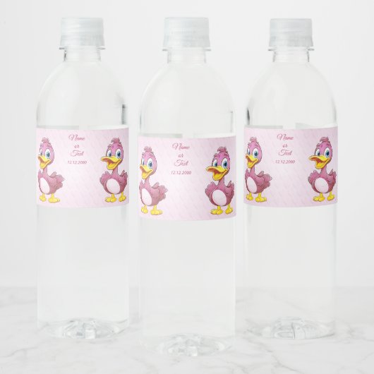 Roze Eenden Waterfles Etiket (Flessen)