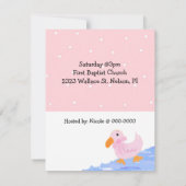 Roze Eendje Baby Shower Uitnodiging (Achterkant)