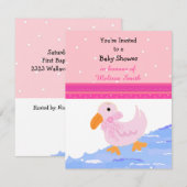 Roze Eendje Baby Shower Uitnodiging (Voorkant / Achterkant)