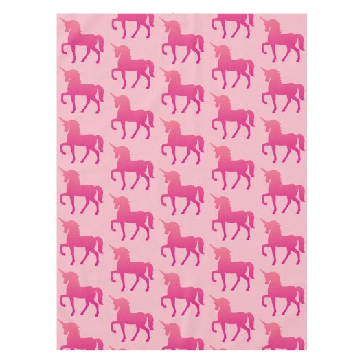 Roze Eenhoorn Aangepaste Tafeldoek Tafelkleed (Voorkant)