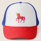 Roze Eenhoorn Art Trucker Hoed Trucker Pet (Voorkant)