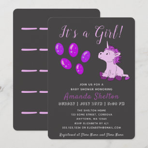 Roze Eenhoorn Baby Meisje Shower Uitnodigingskaart Kaart